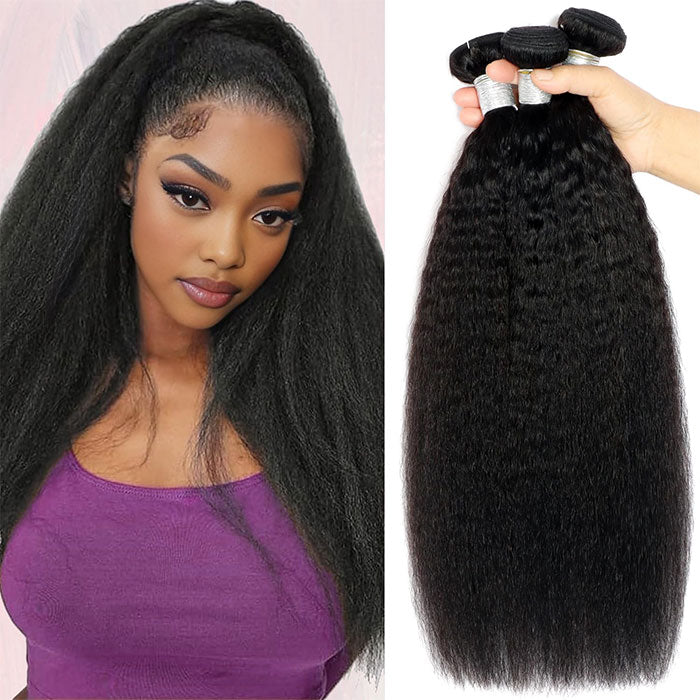 Kinky Straight Virgin Human Hair - 4 Bundle Deal (Extra Volume)