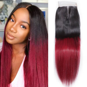 Dark Roots Ginger 4x4 Lace Closure Human Hair