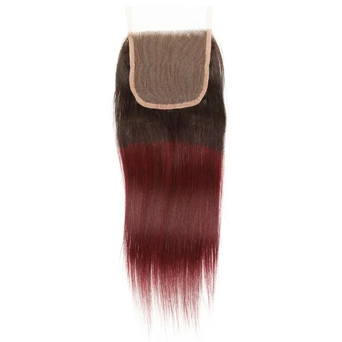 Burgundy Blend Short Pixie Cut 13x1 T-Part Lace Wig Human Hair