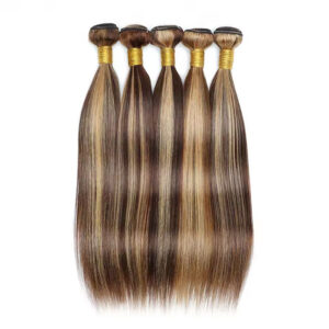 60Gram P4/27 Highlight Human Hair Bundles Pre-colored Brown Blonde Hair Extensions