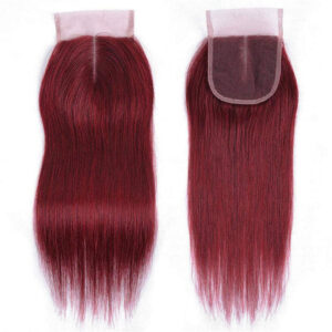 Burgundy Straight 4x4 Lace Closure Human Hair