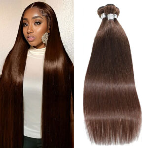 Dark Brown Straight Human Hair Bundles (1/3/4 Bundle Deals)