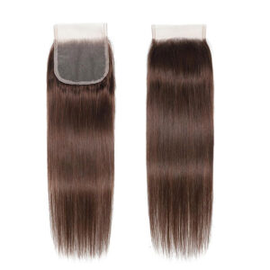 Dark Brown 4x4 Lace Closure Pre-Plucked Human Hair