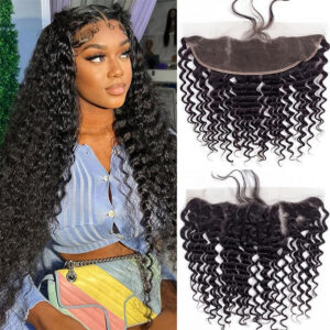Deep Wave 13x4 Lace Frontal Pre Plucked Virgin Human Hair