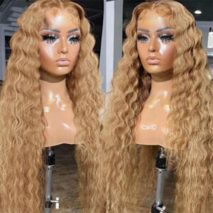 Blonde 27 Deep Wave 13x4 Lace Frontal Wig Human Hair