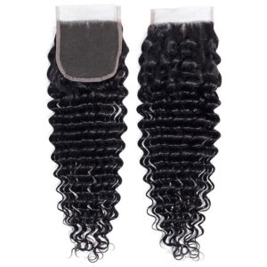 Deep Wave 4x4 Transparent Lace Closure Virgin Human Hair
