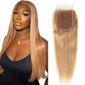 Honey Blonde Straight 4x4 Lace Closure Human Hair